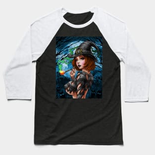 Halloween witch anime Baseball T-Shirt